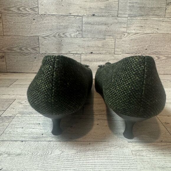 Stuart Weitzman  Green tweed kitten heels size 8.5‎ - Picture 6 of 14